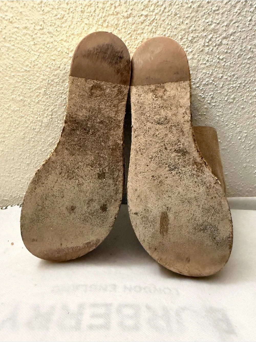 Chloé Taupe Suede Espadrille Slide Sandals, pre-owned, SZ7, gently used